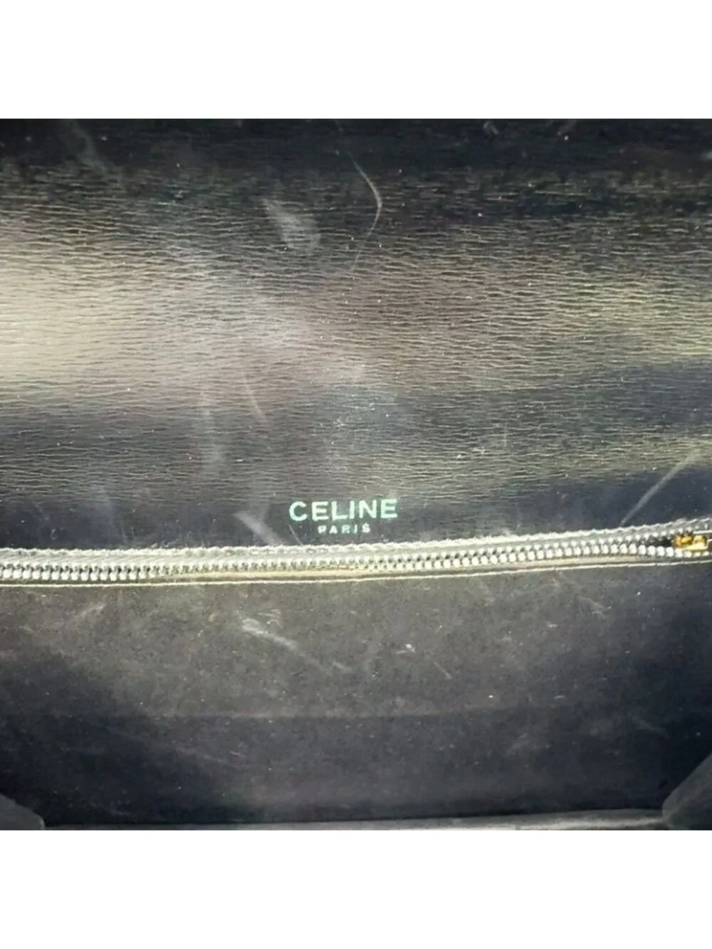 ★SOLD★ Celine Triomphe Leather Black Handbag Gold - Picture 4 of 15